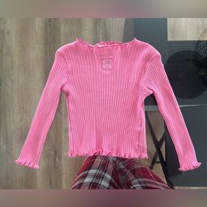 🎀 H&M Kids Pink Ribbed Long Sleeve Top - 2T